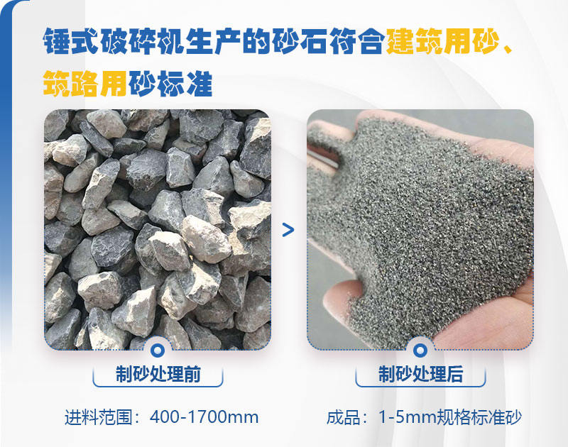 錘式破碎機處理物料前后圖 錘式破碎機處理物料前后圖