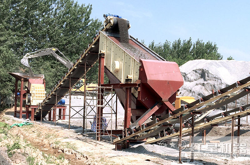 石灰石粉碎加工現(xiàn)場