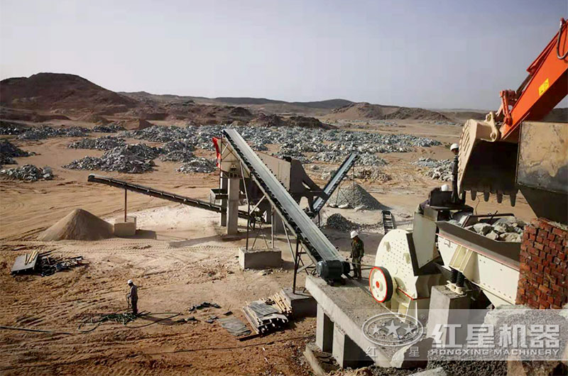 去繁就簡錘式制砂機石灰石制砂現場