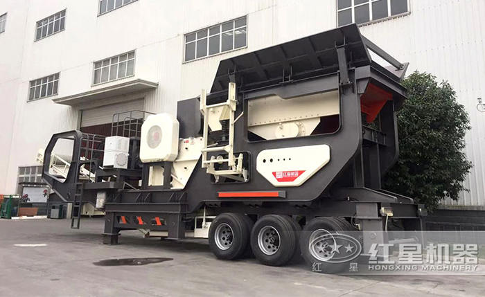 輪胎車載移動碎石機-碎砂機