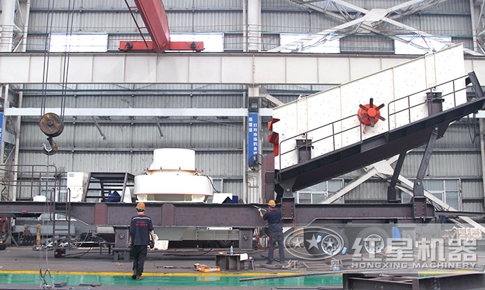 車載輪胎移動制沙設備車間安裝中