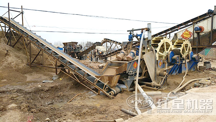 兩輪斗洗砂機作業現場 兩輪斗洗砂機作業現場