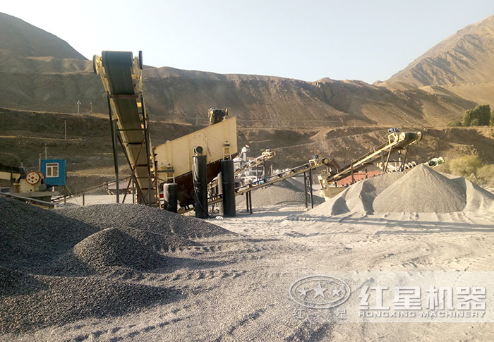 砂石場生產沙子現場 砂石場生產沙子現場