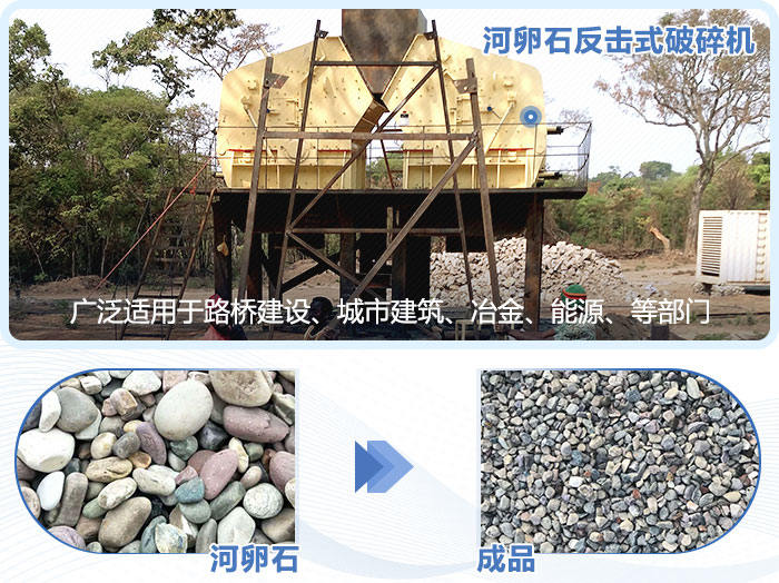 河卵石反擊破碎機(jī)物料成品展示 河卵石反擊破碎機(jī)物料成品展示