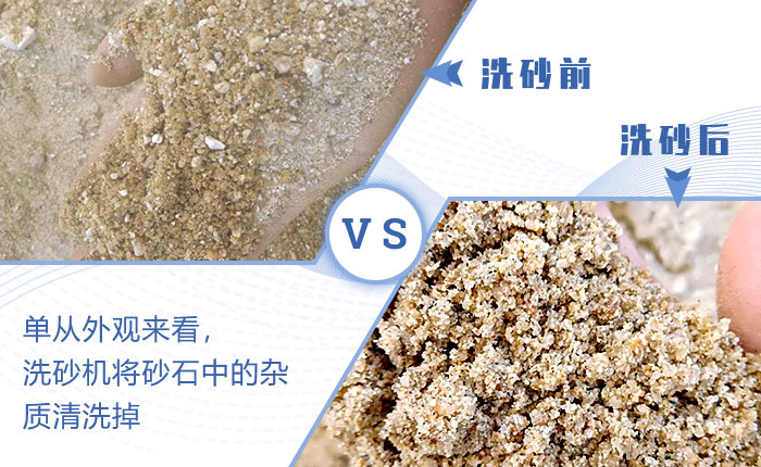 紅星洗砂機(jī)洗沙前后圖