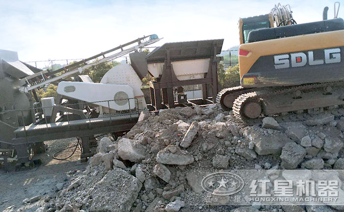 輪胎移動建筑垃圾處理設備 輪胎移動建筑垃圾處理設備