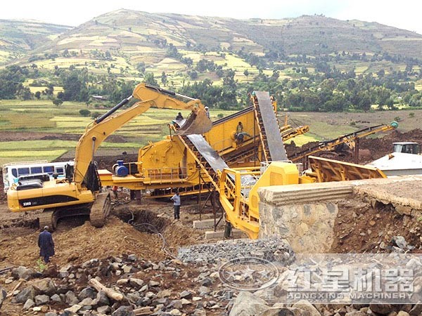 小型移動破碎站工作現場